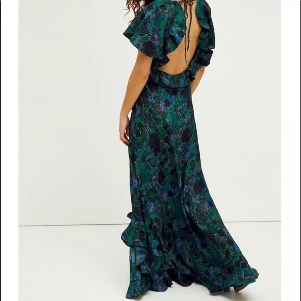 Free People Josephine 100% Silk Maxi Dress